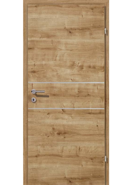 Decora CPL Eiche astig querstrukturiert Alu 2 Lisenen quer